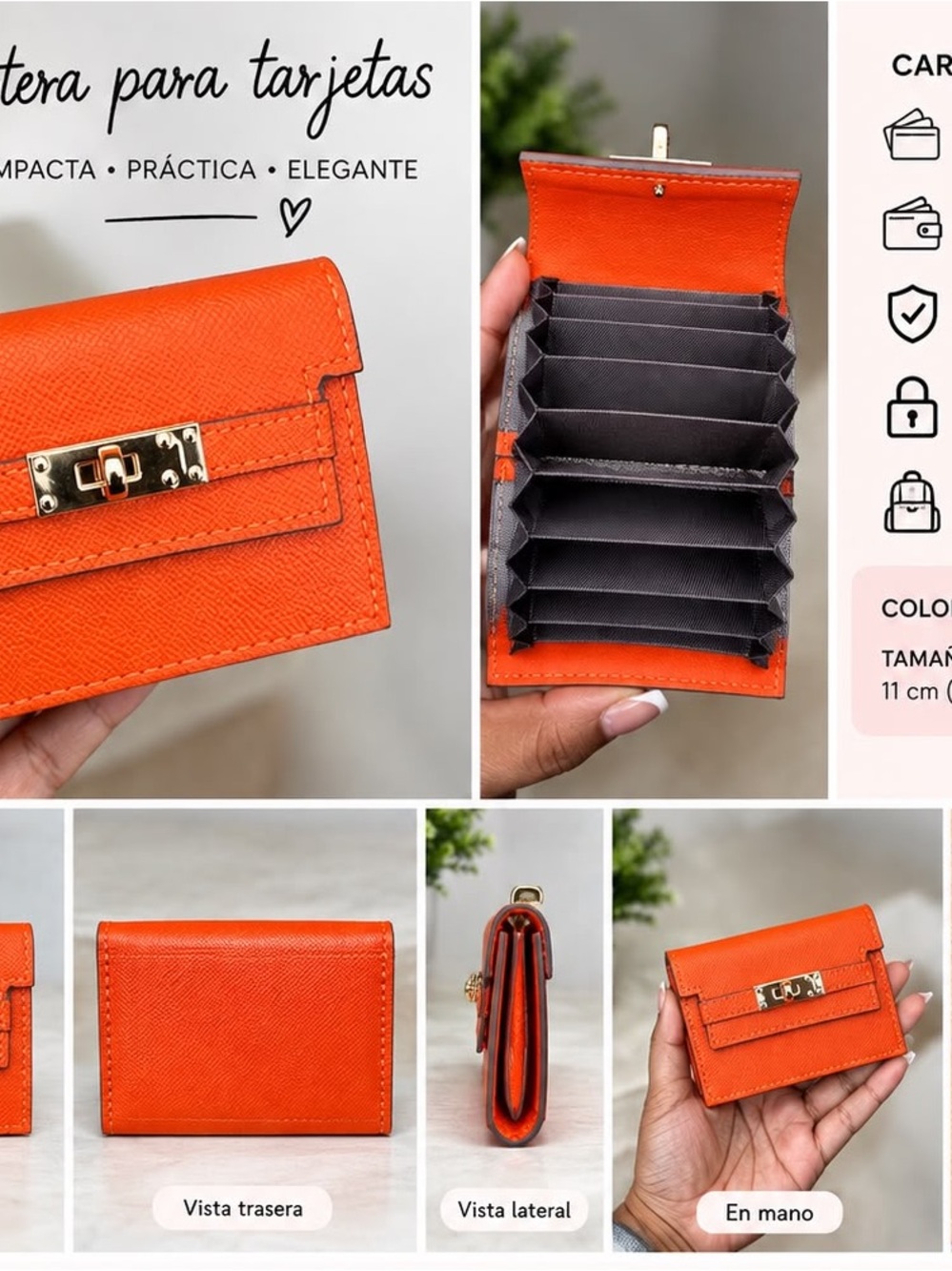 Orange Compact Card Wallet - Unbranded